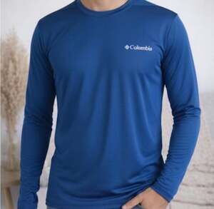 Columbia Men's Omni-Wick Long Sleeve Performance Shirt Blue Medium Gorpcore
